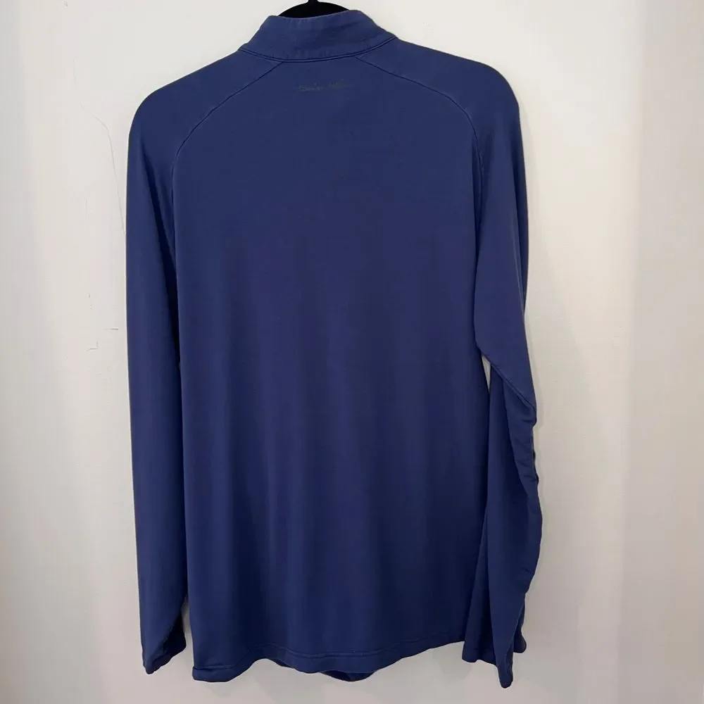 Travis Mathew Quarter Zip Athletic Pullover Performance Golf Shirt Navy Blue M‎